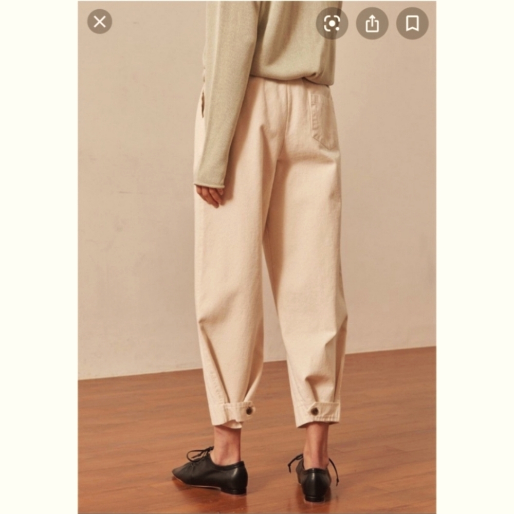 URAGO Olive Green High Rise Canvas Tapered Pants Art to Wear Lagenlook